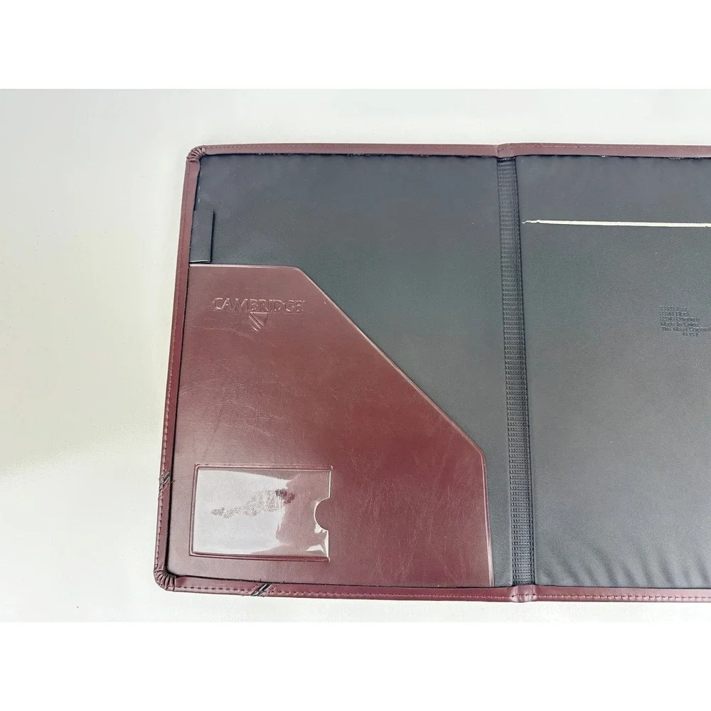 Cambridge Burgandy Faux Leather Professional Padfolio Portfolio Business Folder